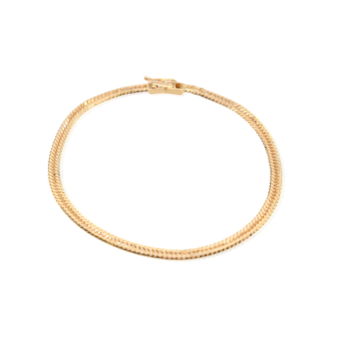 Japanese 18K Yellow Gold 12-Cut Curb Chain Bracelet (3.91g)