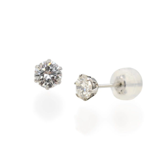 Diamond Hexagon Stud Earrings