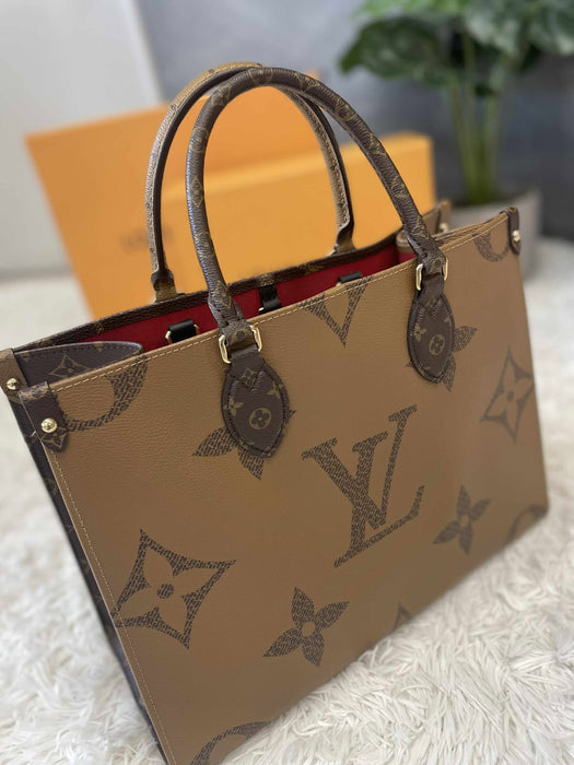 LOUIS VUITTON On the Go MM Reverse Monogram 2way Bag RANK A