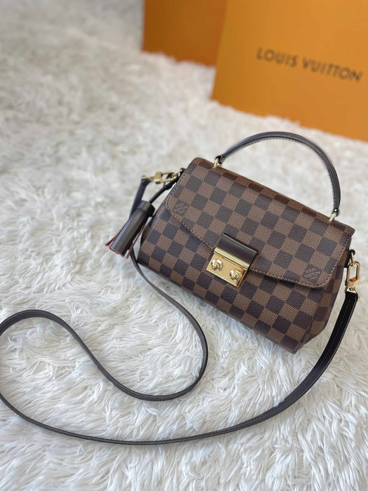 LOUIS VUITTON Croisette Damier Ebene 2way Bag. RANK A