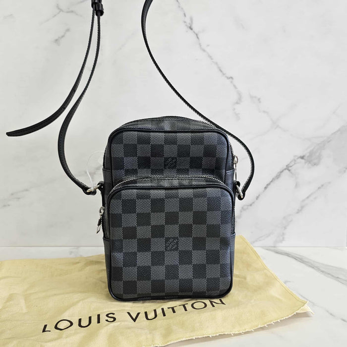 LOUIS VUITTON Rem Damier Graphite Crossbody Bag RANK AB+