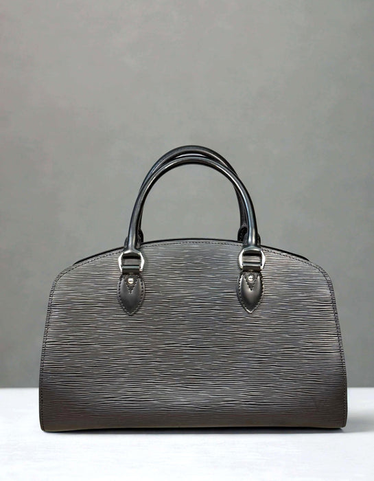 LOUIS VUITTON Pont Neuf PM Black Epi Handbag RANK A