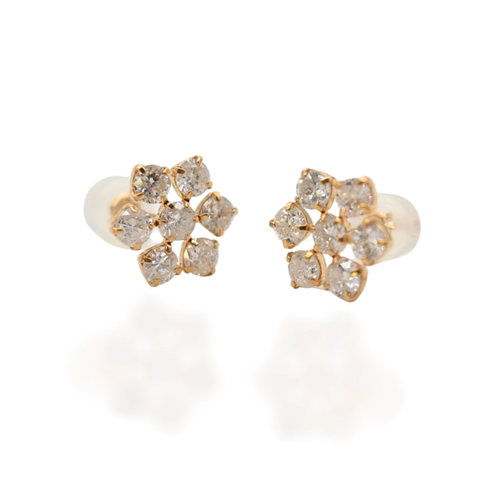 18K Yellow Gold & Diamond Bloom Diamond Stud Earrings