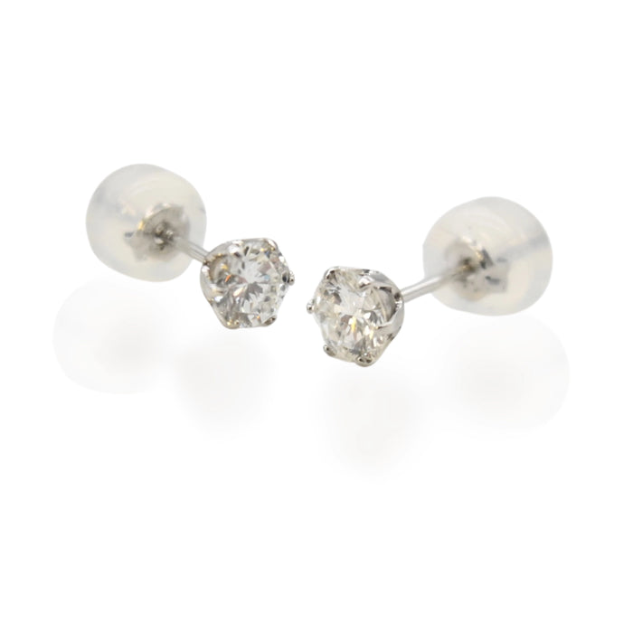 Diamond Hexagon Stud Earrings