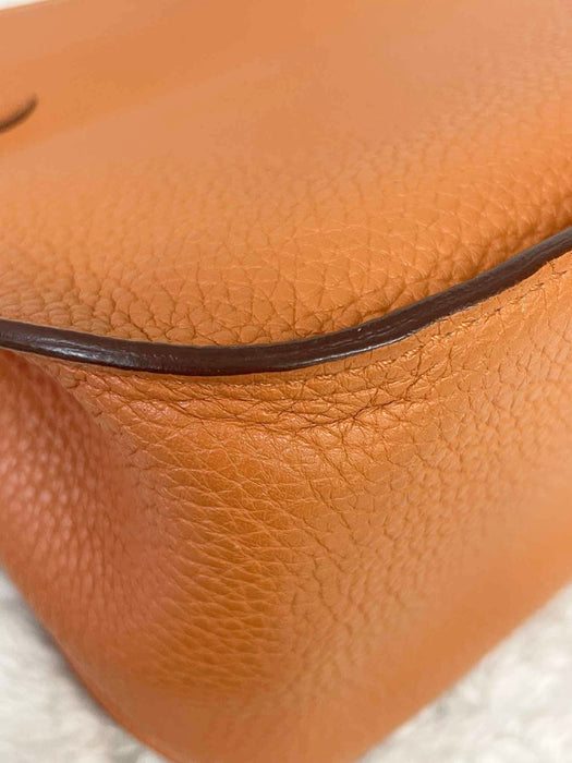 HERMES Jypsiere Orange Taurillon 28 Shoulder Bag. RANK AB+