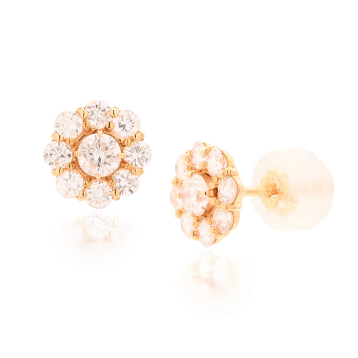18K Rose Gold flower Stud Earring