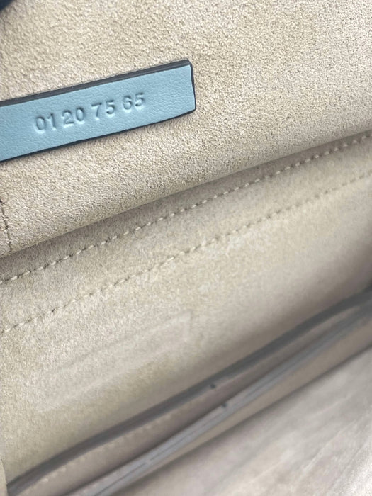CHLOE Faye Suede Blue Chain Shoulder Bag　　RANK AB＋