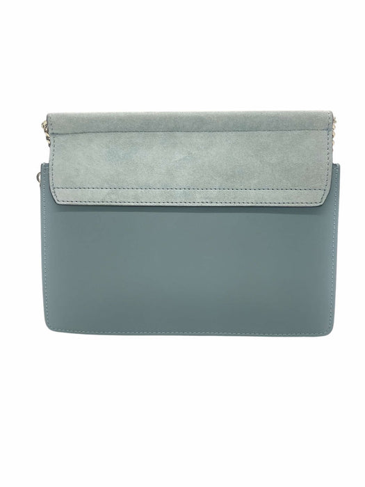 CHLOE Faye Suede Blue Chain Shoulder Bag　　RANK AB＋