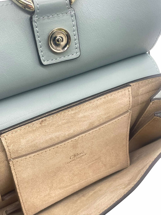 CHLOE Faye Suede Blue Chain Shoulder Bag　　RANK AB＋