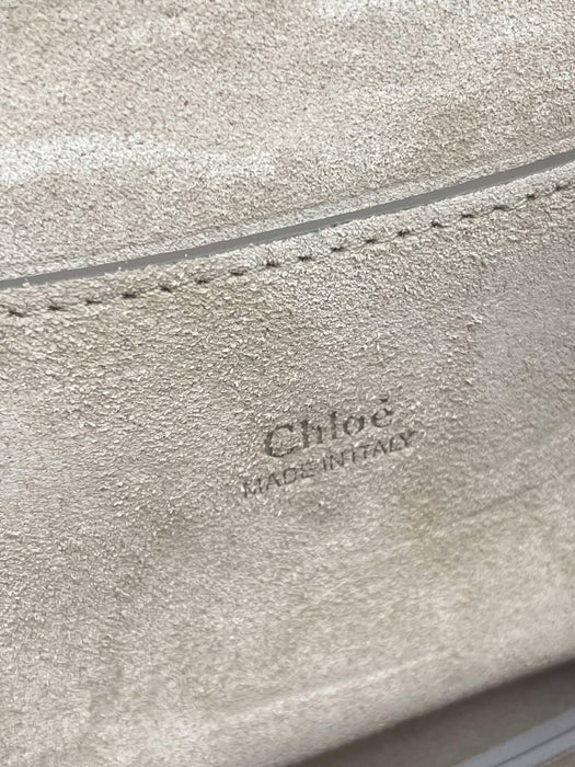 CHLOE Faye Suede Blue Chain Shoulder Bag　　RANK AB＋