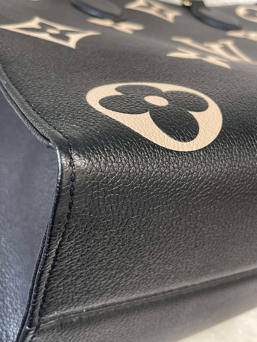 LOUIS VUITTON On the Go Bicolor Empreinte Black 2way Bag RANK A