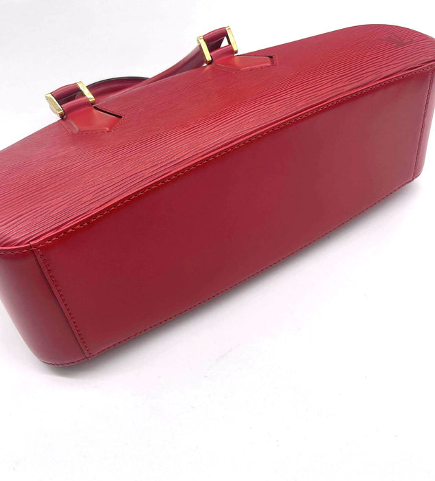LOUIS VUITTON Jasmine Red Epi Handbag. RANK A
