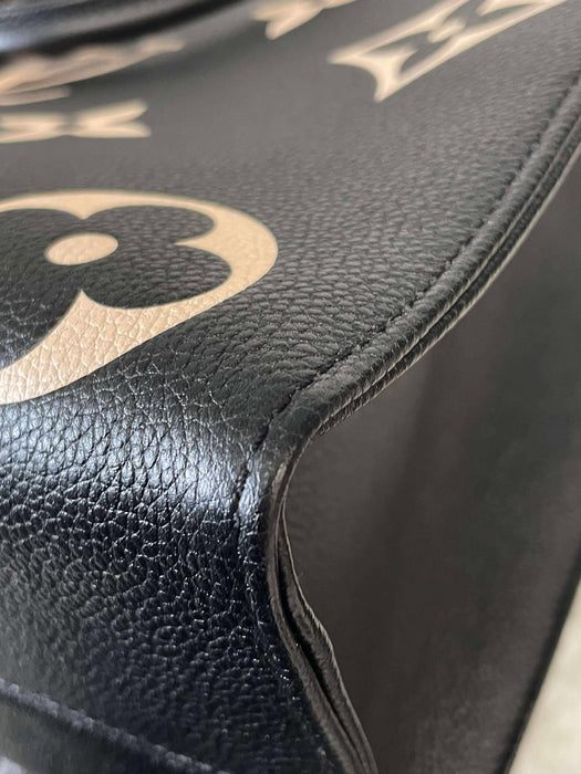 LOUIS VUITTON On the Go Bicolor Empreinte Black 2way Bag RANK A