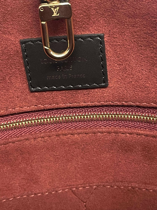 LOUIS VUITTON On the Go Bicolor Empreinte Black 2way Bag RANK A