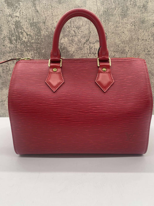 LOUIS VUITTON Speedy 25 Red Epi Handbag  RANK AB+