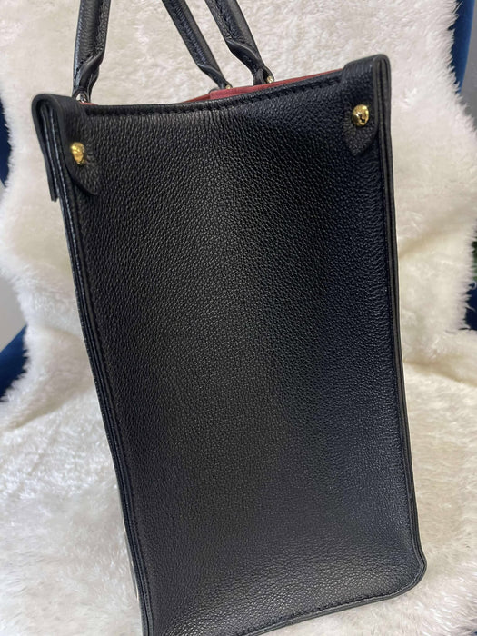 LOUIS VUITTON On the Go Bicolor Empreinte Black 2way Bag RANK A