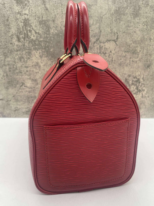 LOUIS VUITTON Speedy 25 Red Epi Handbag  RANK AB+
