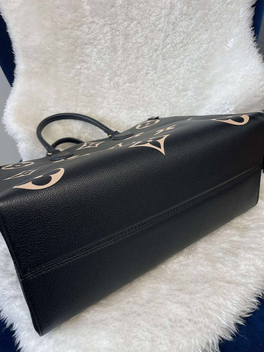 LOUIS VUITTON On the Go Bicolor Empreinte Black 2way Bag RANK A