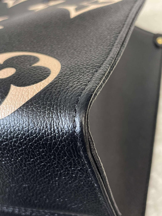 LOUIS VUITTON On the Go Bicolor Empreinte Black 2way Bag RANK A