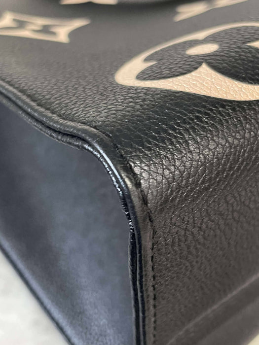 LOUIS VUITTON On the Go Bicolor Empreinte Black 2way Bag RANK A