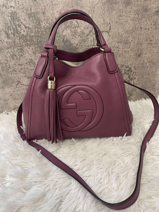 GUCCI Hobo Burgundy Tassel 2way Bag  RANK A