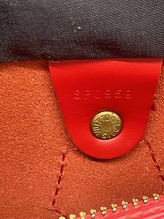 LOUIS VUITTON Speedy 25 Red Epi Handbag  RANK AB+