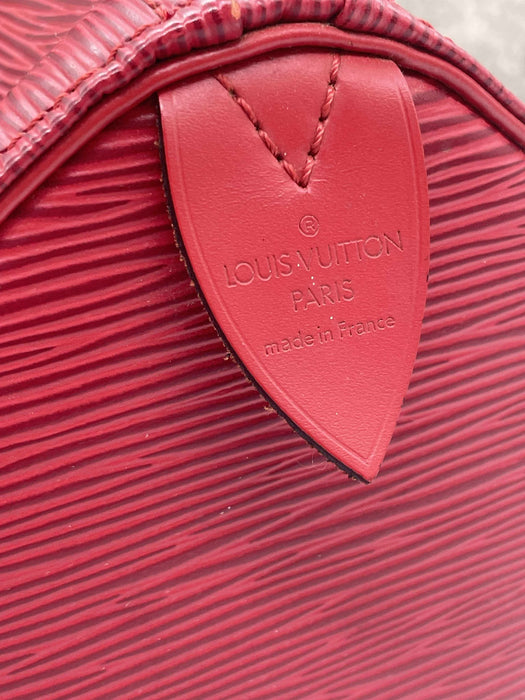 LOUIS VUITTON Speedy 25 Red Epi Handbag  RANK AB+