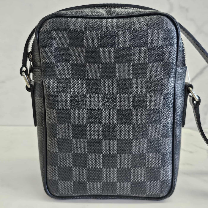 LOUIS VUITTON Rem Damier Graphite Crossbody Bag  RANK AB+