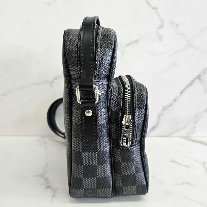 LOUIS VUITTON Rem Damier Graphite Crossbody Bag  RANK AB+