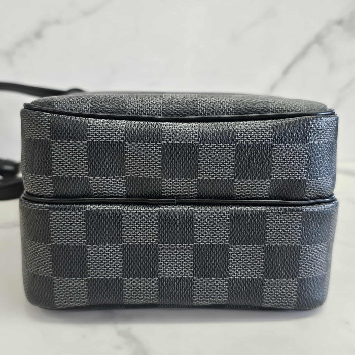 LOUIS VUITTON Rem Damier Graphite Crossbody Bag  RANK AB+