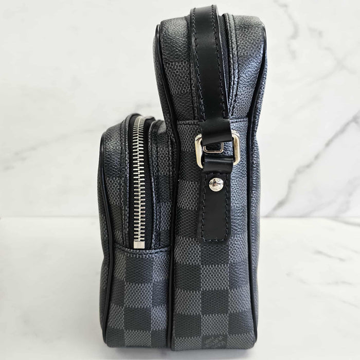 LOUIS VUITTON Rem Damier Graphite Crossbody Bag  RANK AB+