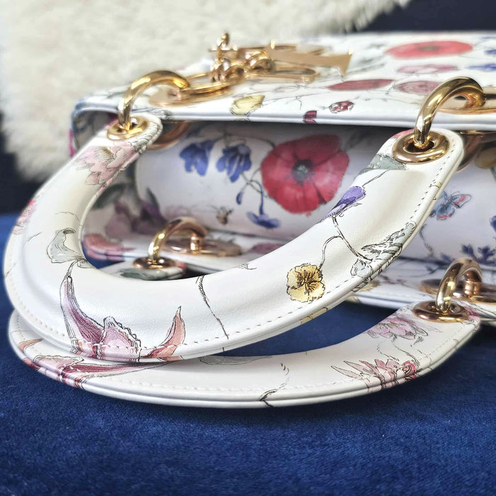 CHRISTIAN DIOR Lady Dior Florigelio Small 2way Bag  RANK A