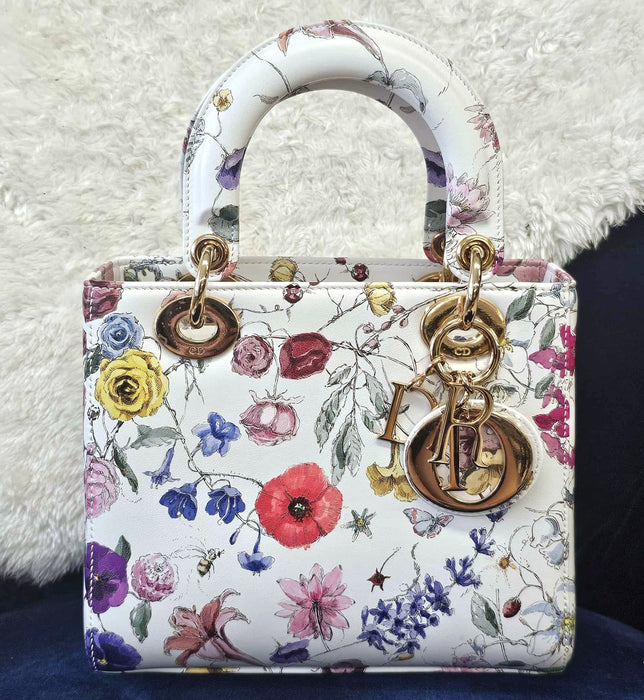 CHRISTIAN DIOR Lady Dior Florigelio Small 2way Bag  RANK A