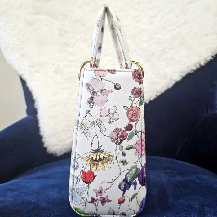 CHRISTIAN DIOR Lady Dior Florigelio Small 2way Bag  RANK A