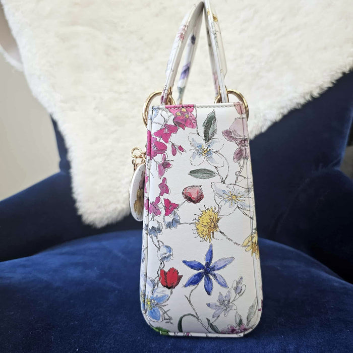 CHRISTIAN DIOR Lady Dior Florigelio Small 2way Bag  RANK A