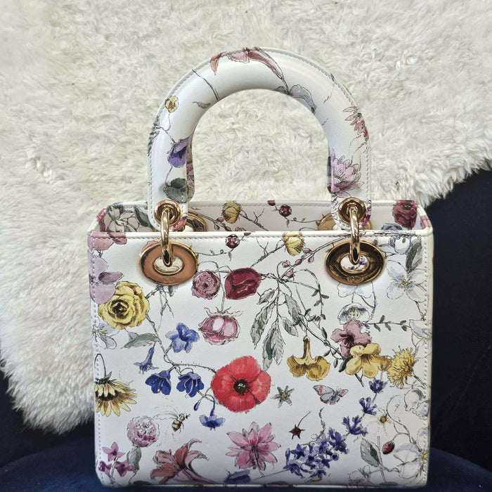 CHRISTIAN DIOR Lady Dior Florigelio Small 2way Bag  RANK A