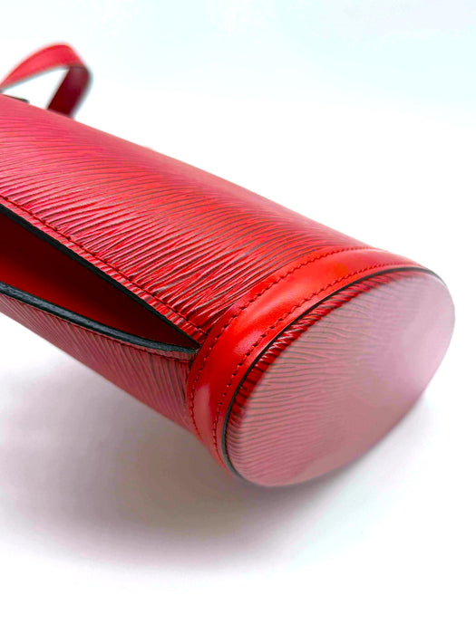 LOUIS VUITTON Saint Jacques Red Epi Shoulder Bag  RANK AB+