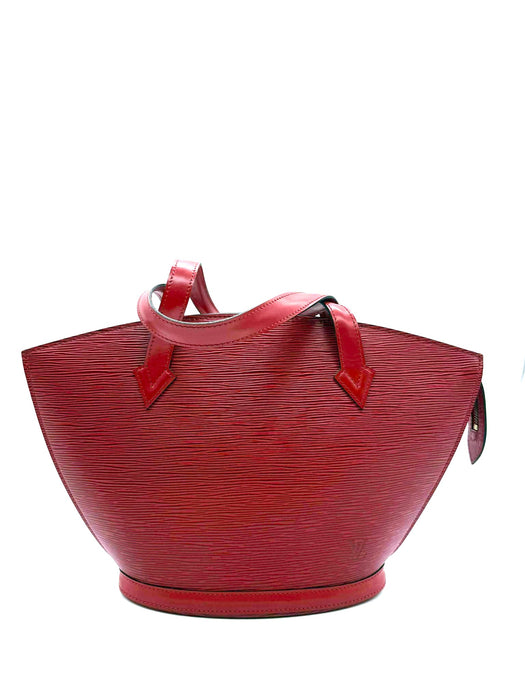 LOUIS VUITTON Saint Jacques Red Epi Shoulder Bag  RANK AB+