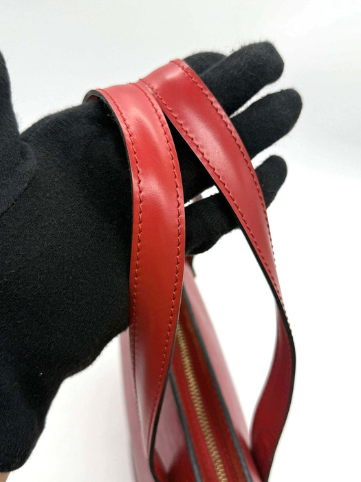 LOUIS VUITTON Saint Jacques Red Epi Shoulder Bag  RANK AB+