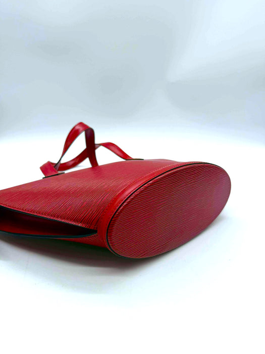 LOUIS VUITTON Saint Jacques Red Epi Shoulder Bag  RANK AB+