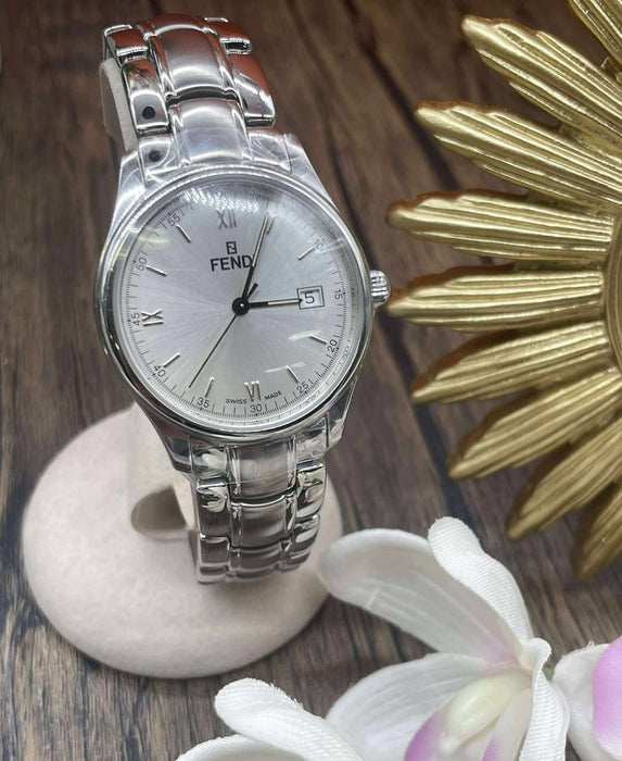 FENDI Round Face SS Clipper Watch