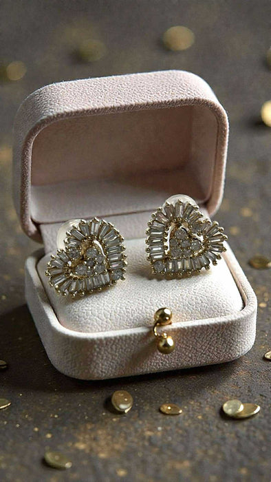 NBJ Heart Diamond Earrings