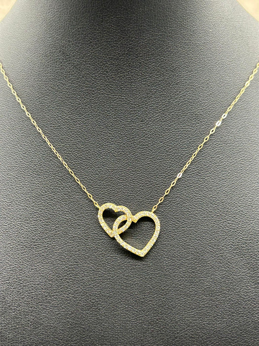 NBJ 2P Open Heart Diamond Necklace