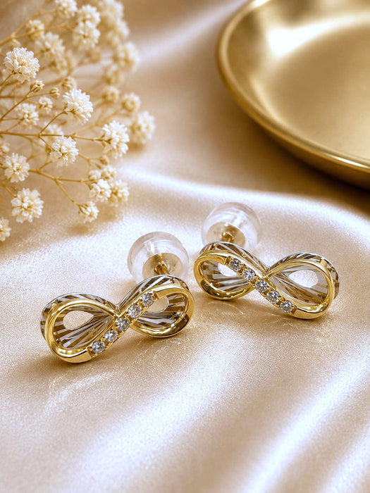 NBJ Infinity Two-Tone Diamond Stud Earrings
