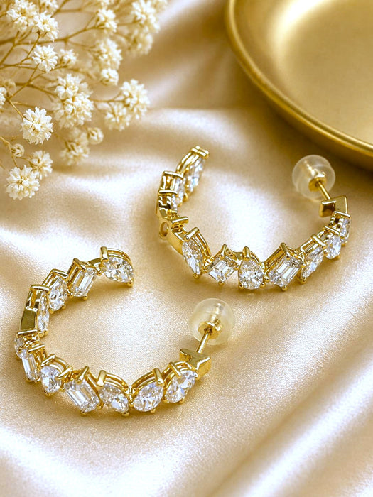 NBJ In & Out Diamond C-Hoop Earrings