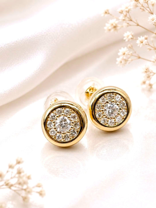 NBJ Round Cluster Diamond Stud Earrings