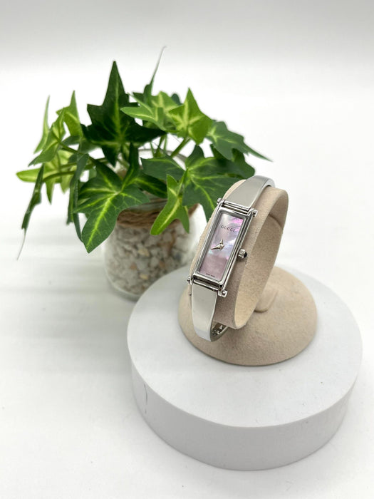GUCCI Pink Face Bangle Watch
