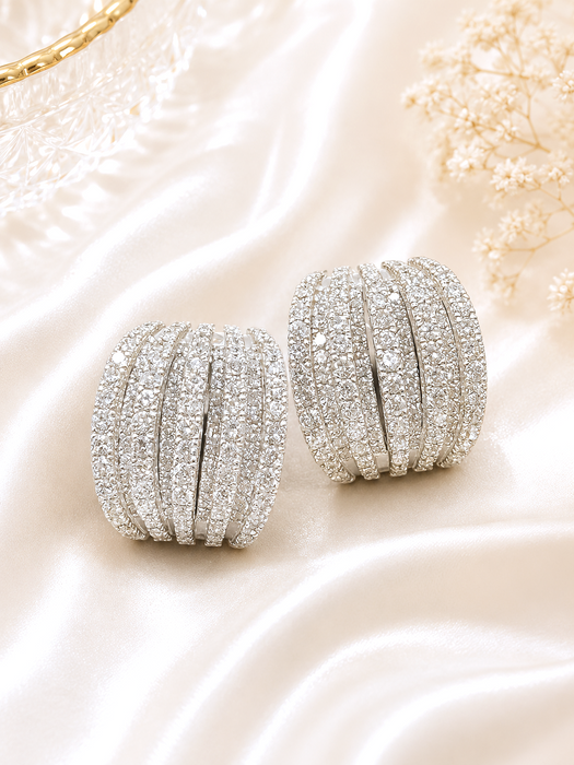 NBJ Cluster Diamond Stud Earrings
