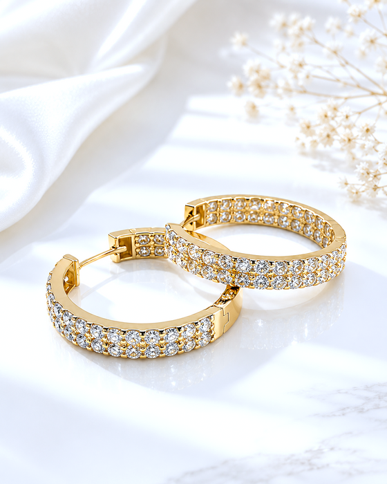 NBJ In & Out Diamond Hoop Earrings