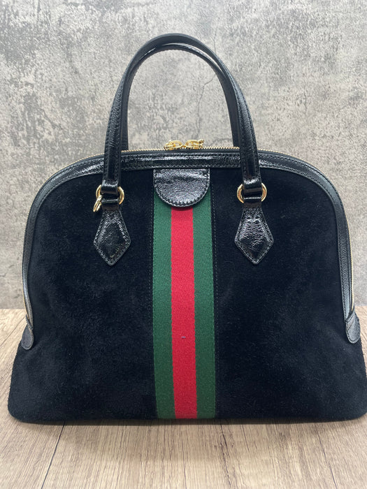 GUCCI Ophidia Web Dome Suede 2way Bag  RANK AB+